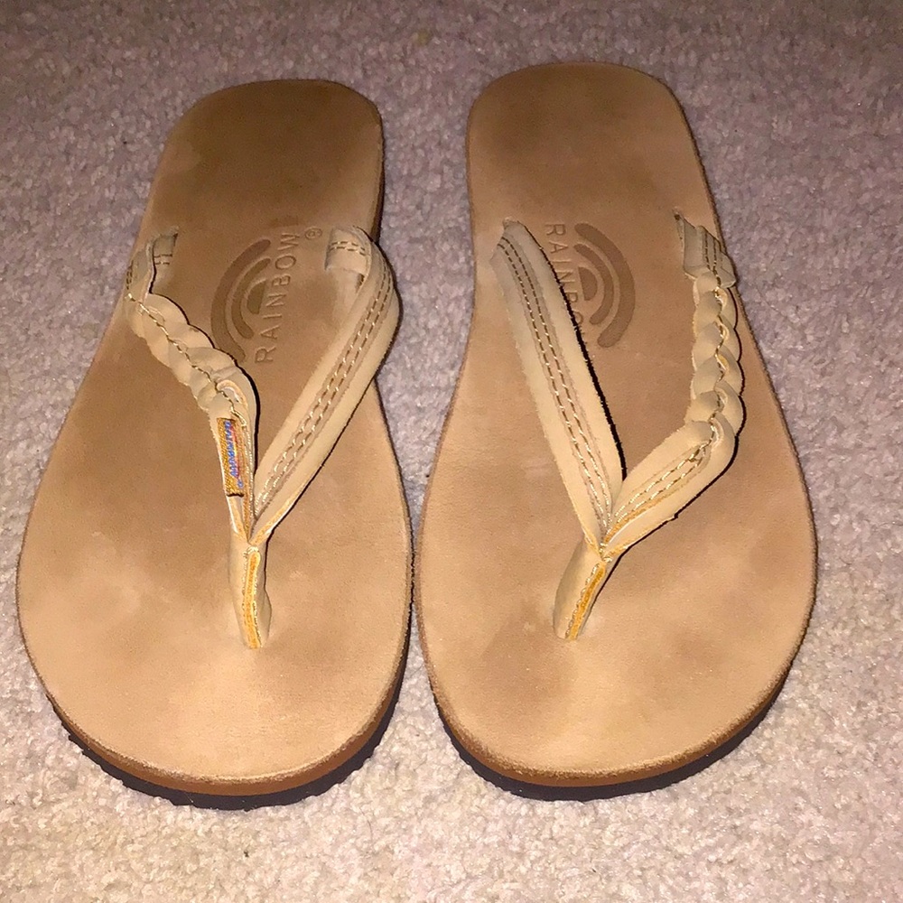 Rainbow Women's Tan Flip Flops